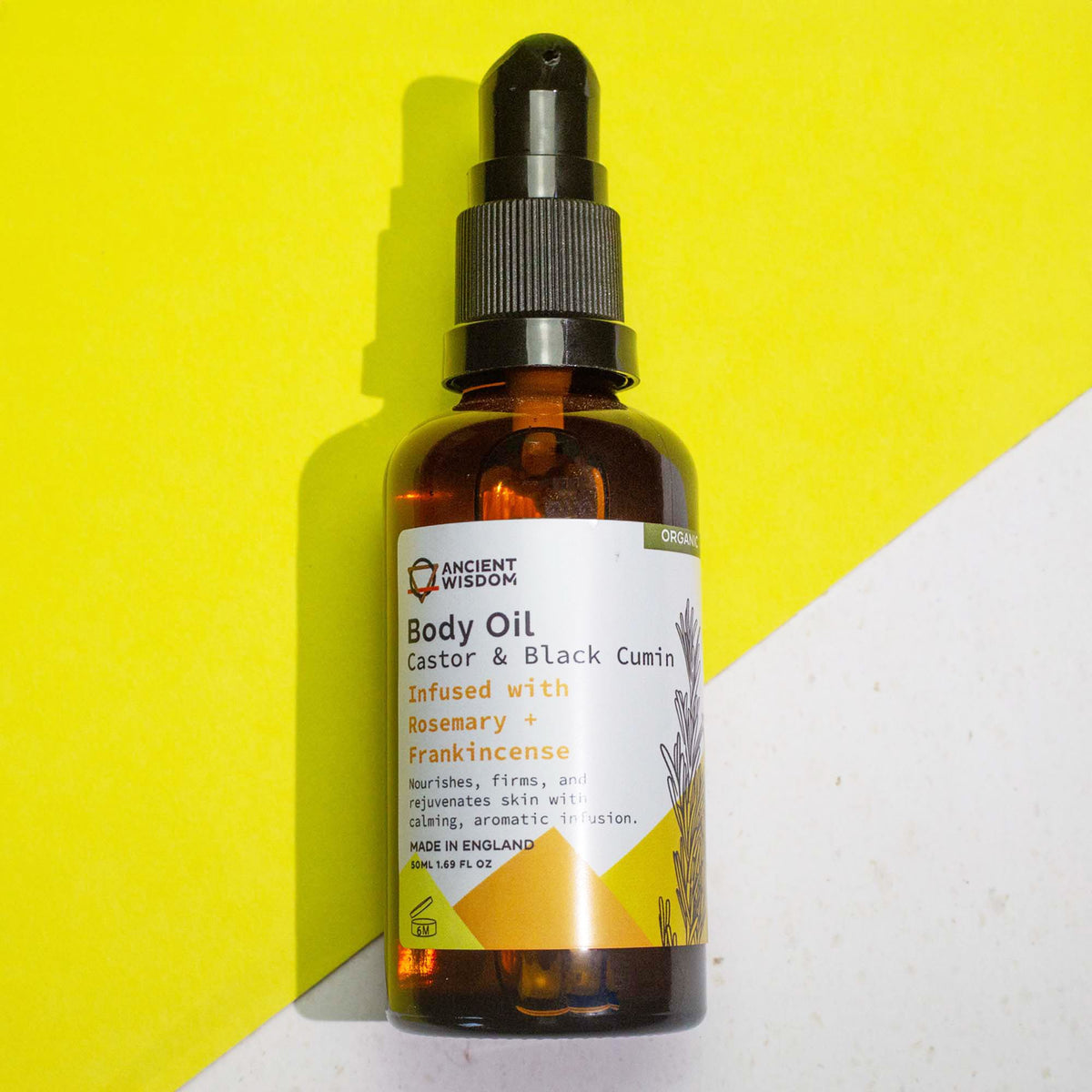 Organický telový olej 50 ml – Rozmarín &amp; Kadidlo