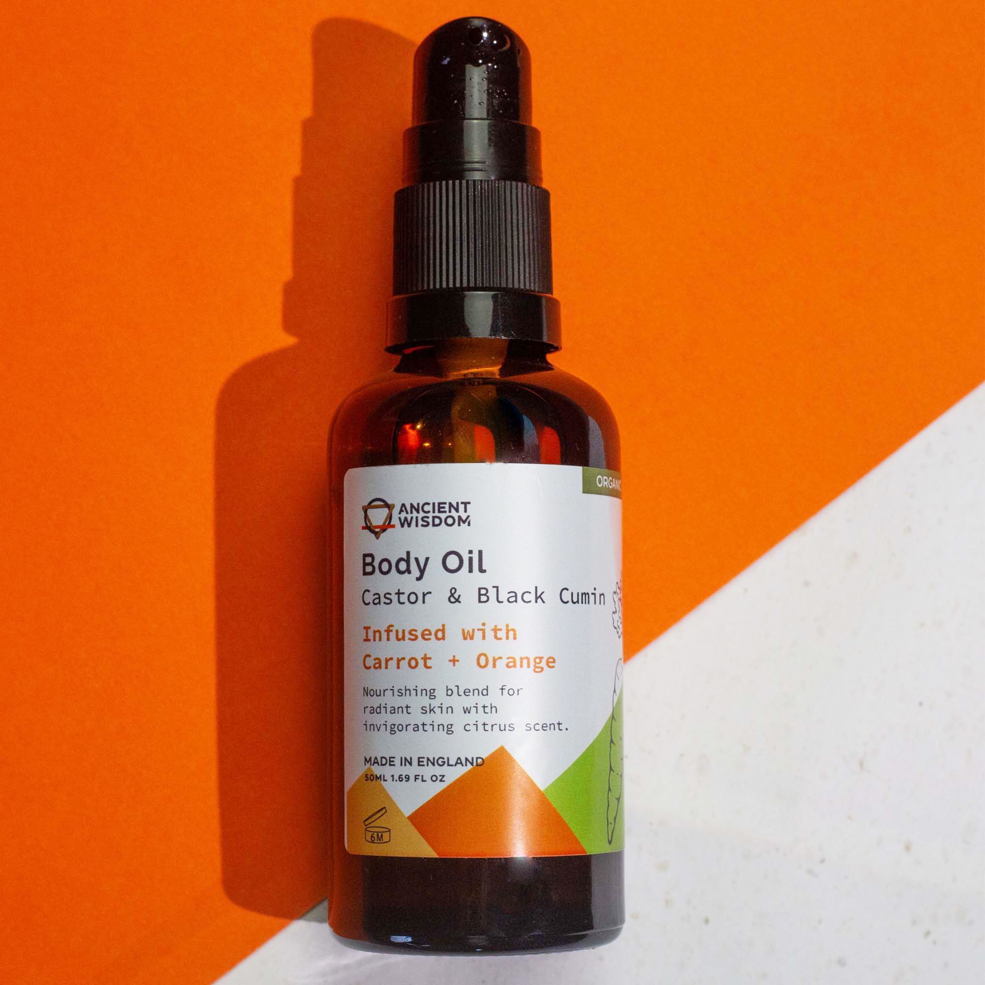Organický telový olej 50 ml – Mrkva & Pomaranč