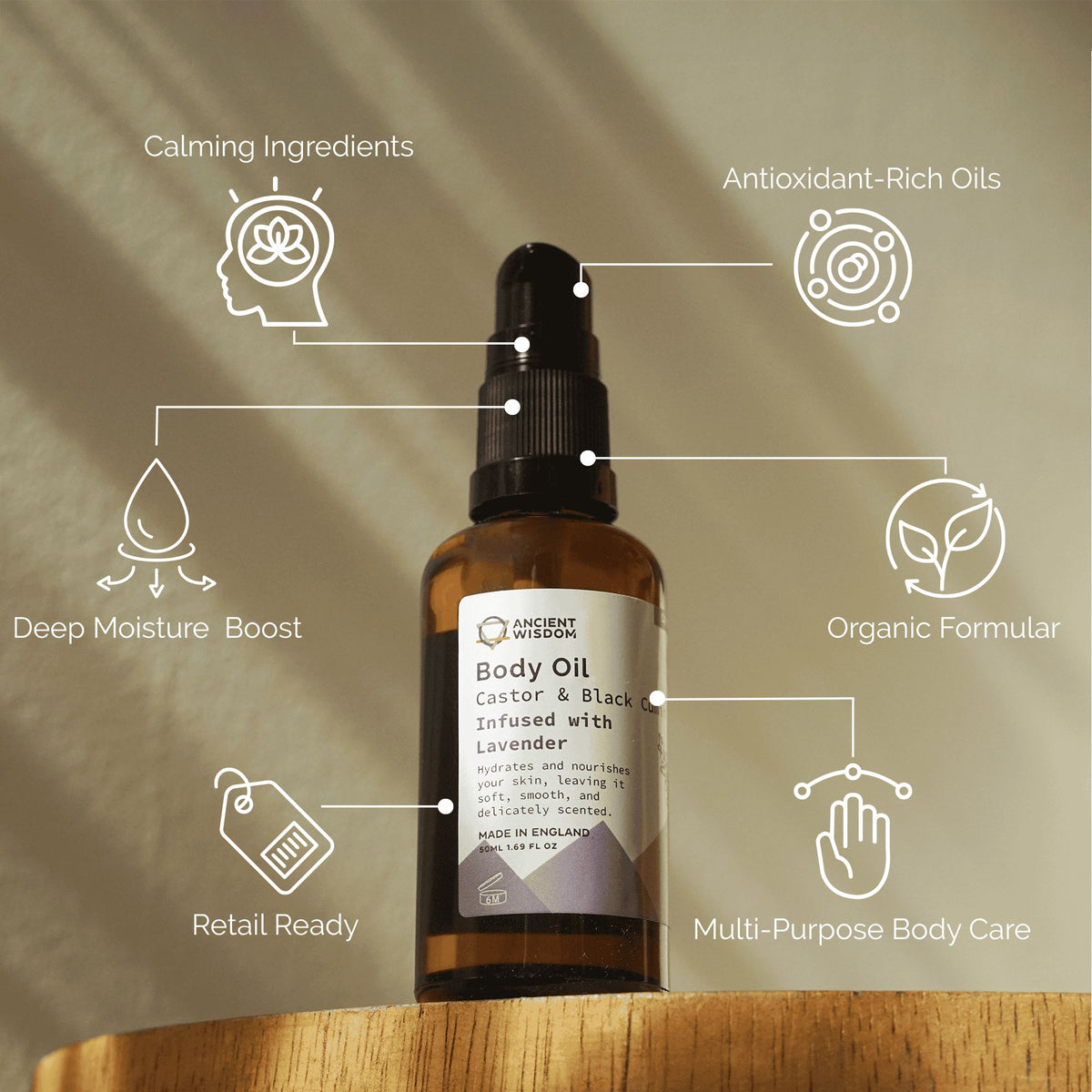 Organický telový olej 50 ml – Levanduľa